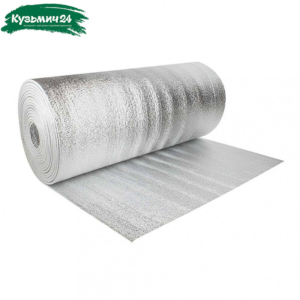 Утеплитель Тепофол В вспененный полиэтилен 10 мм двухсторонний на отрез от 1 п. м 4 м.