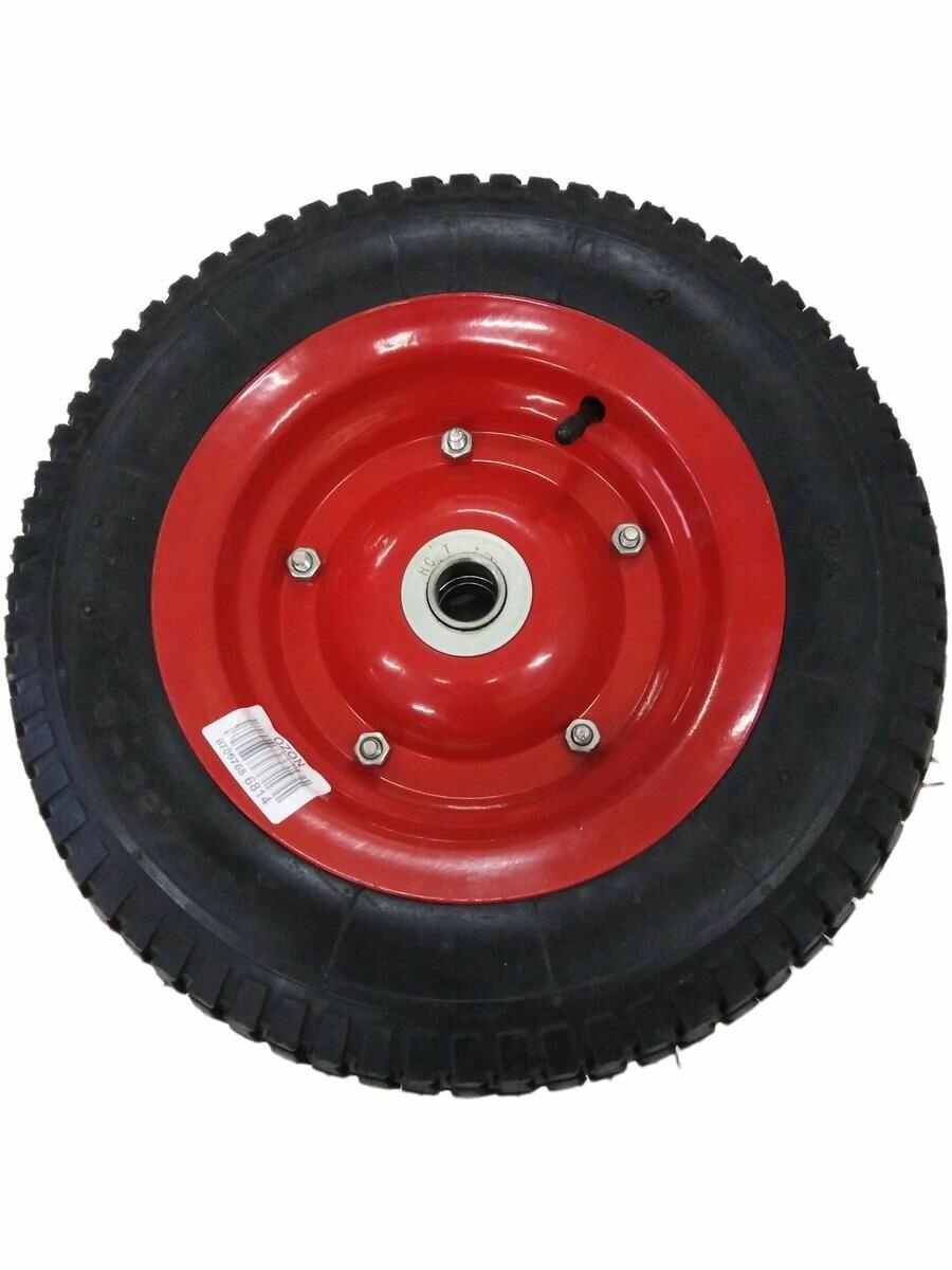 Пневматическое колесо для тачки / тележки (4.00-8 диаметр 380 мм ось 25 мм подшипник) А5 PR 3000-25 1000418
