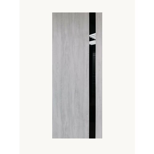 Дверь межкомнатная 6002000 мм Санторини чёрное стекло кромка ABS чёрная комплект дверное полотно -1 шт коробка - 25 шт наличники - 5 шт 19800₽