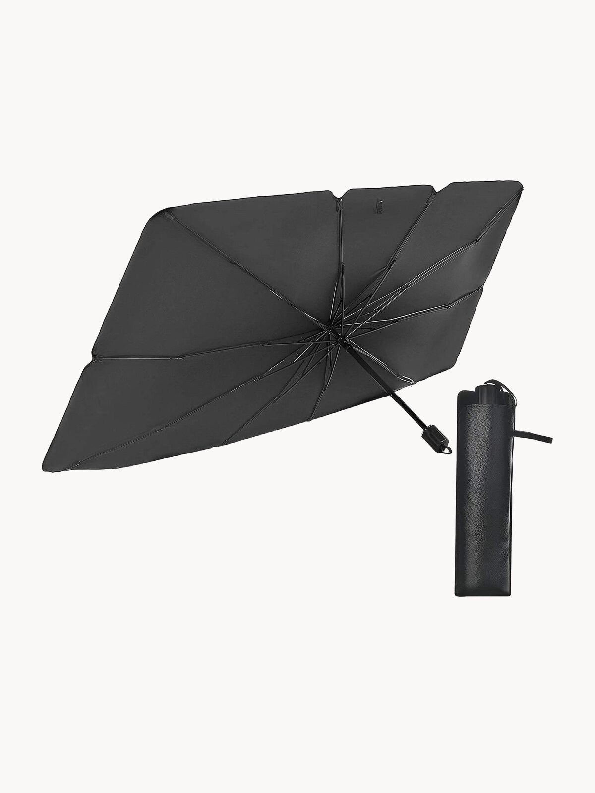 Зонт солнцезащитный для лобового стекла автомобиля 140х80 см.