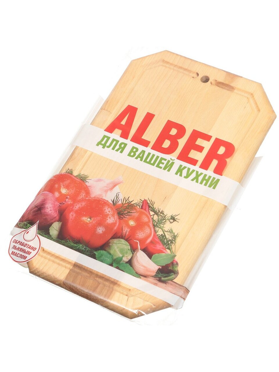 Alber Доска разделочная деревянная 30х18х1.8 см подвесная береза