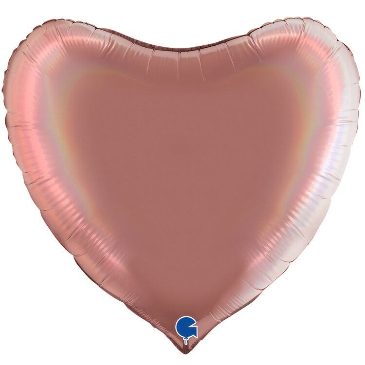 Воздушный шар КНР без рисунка, сердце, 36" Блеск Platinum Rose