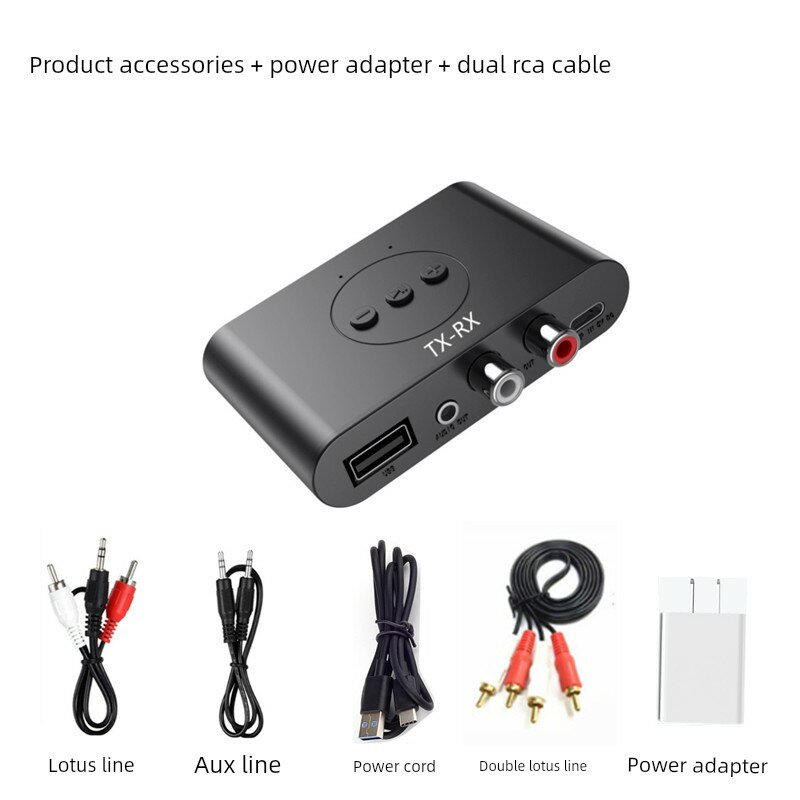 Беспроводной аудиоадаптер Bluetooth B29 обновленная версия с RCA кабелями и адаптером питания для старых колонок