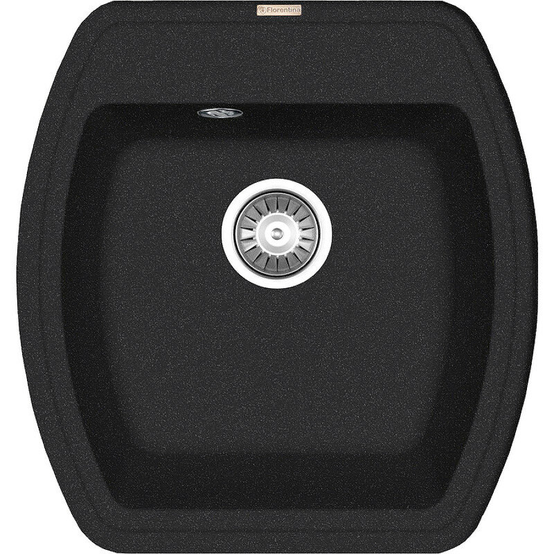 Кухонная мойка Florentina Нире-480 20.190. B0480.102 Черная искусственный камень (литьевой мрамор) встраиваемый