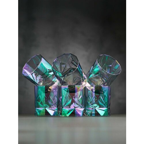 фото Стаканы glasstar exclusive "geometrica emerald", 6 шт, 340 мл