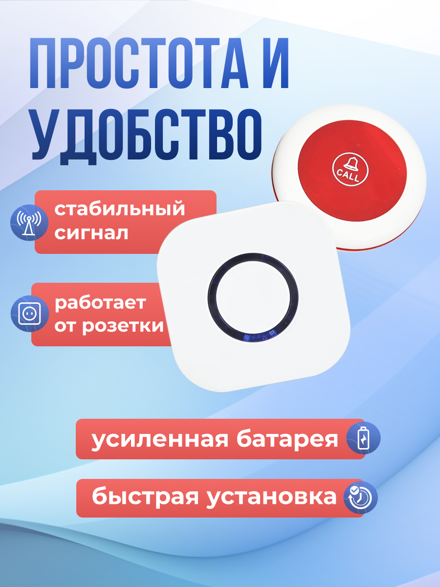 Беспроводная система вызова персонала / кнопка вызова для инвалидов — фото 1