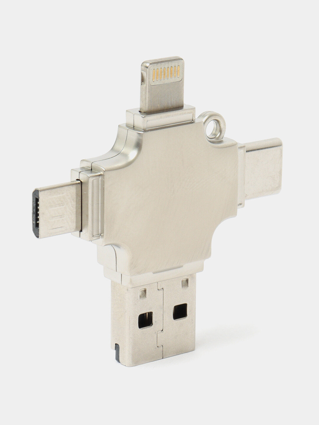 Кардридер Yesido, 4-в-1, с адаптером, USB 3.0, Type-C, OTG, серый — фото 1