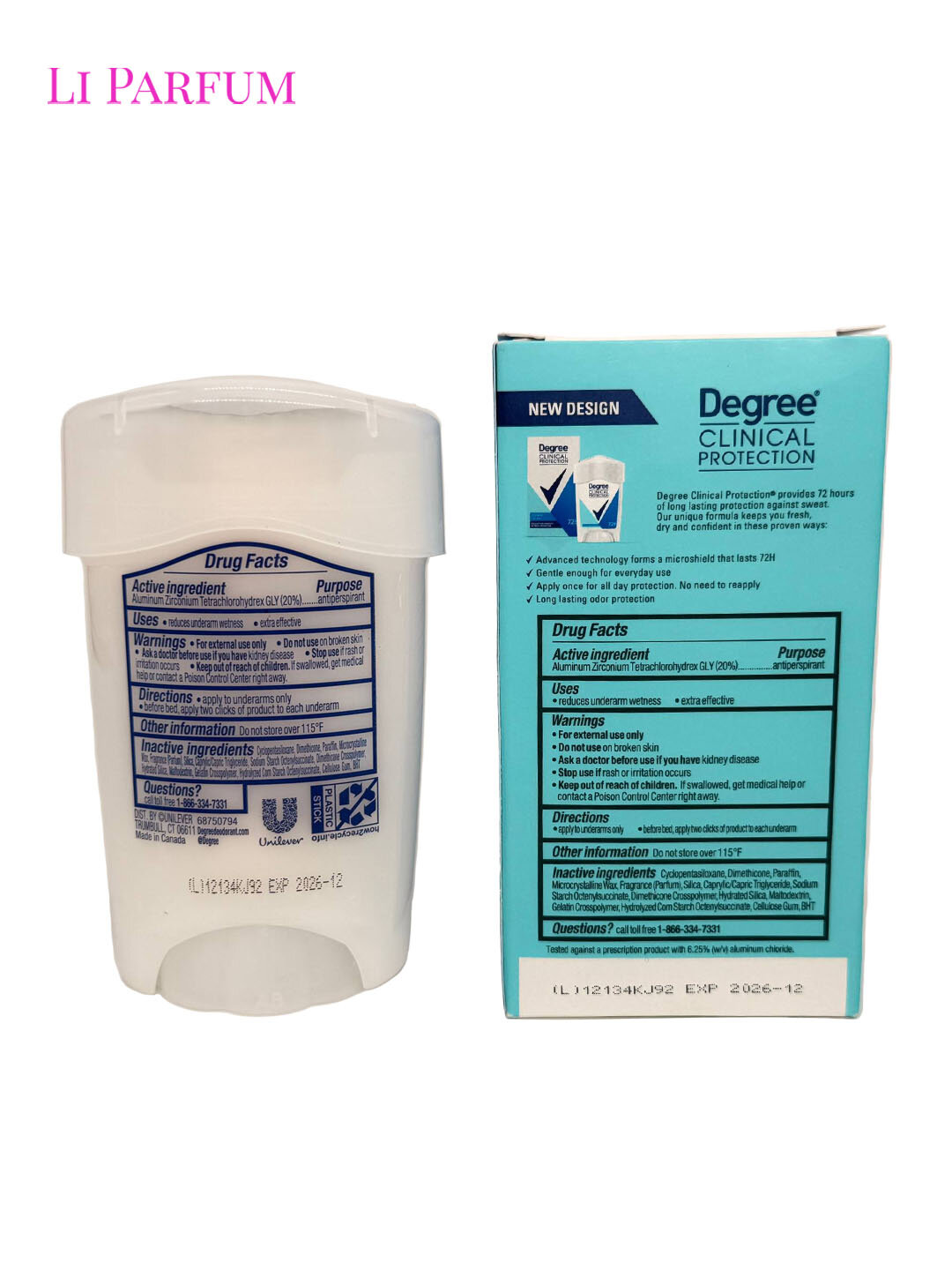 Дезодорант-антиперспирант Degree Clinical "Shower Clean", мягкий стик, защита 72 часа, 48г — фото 1