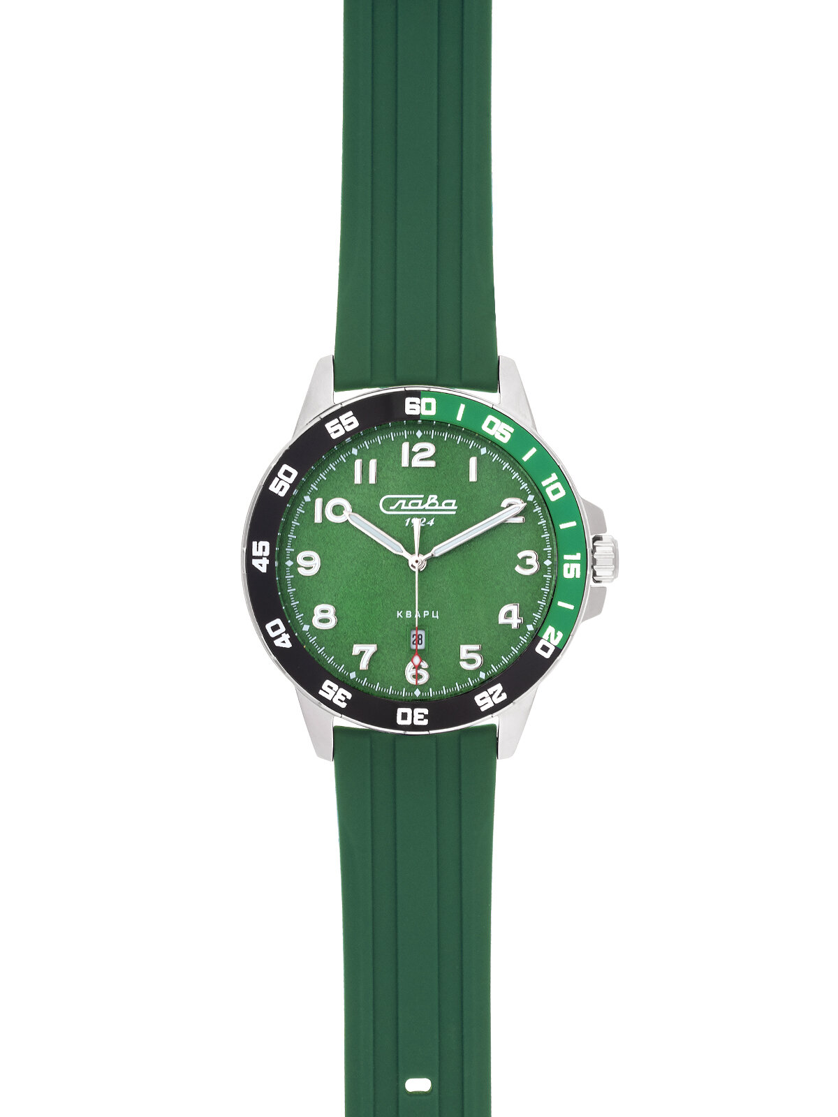 Наручные часы Слава Традиция, черный, зеленый — фото 1