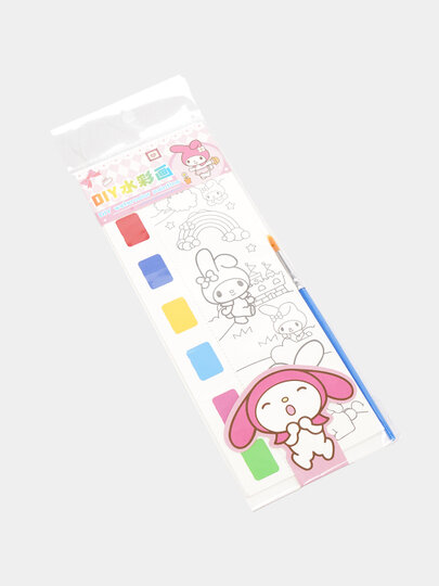 Набор для раскрашивания , 4 листа с кисточкой, акварельные краски, от 3 лет