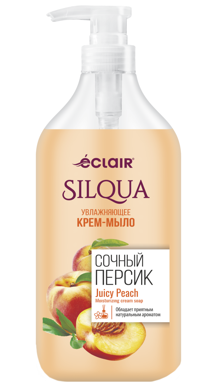 Жидкое мыло SILQUA "Сочный Персик", с дозатором, для всех типов кожи, 830 мл