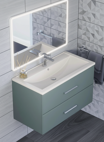 Изображение товара Раковина кварцевая для ванной Uperwood Foster Quartz 90 см, белая матовая, жасмин