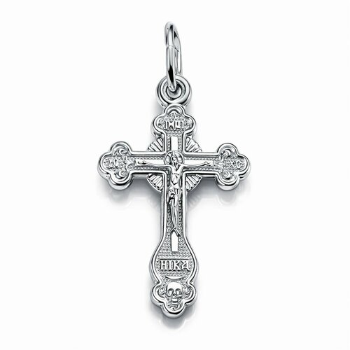 фото Крестик 585gold, серебро, 925 проба, родирование, белый
