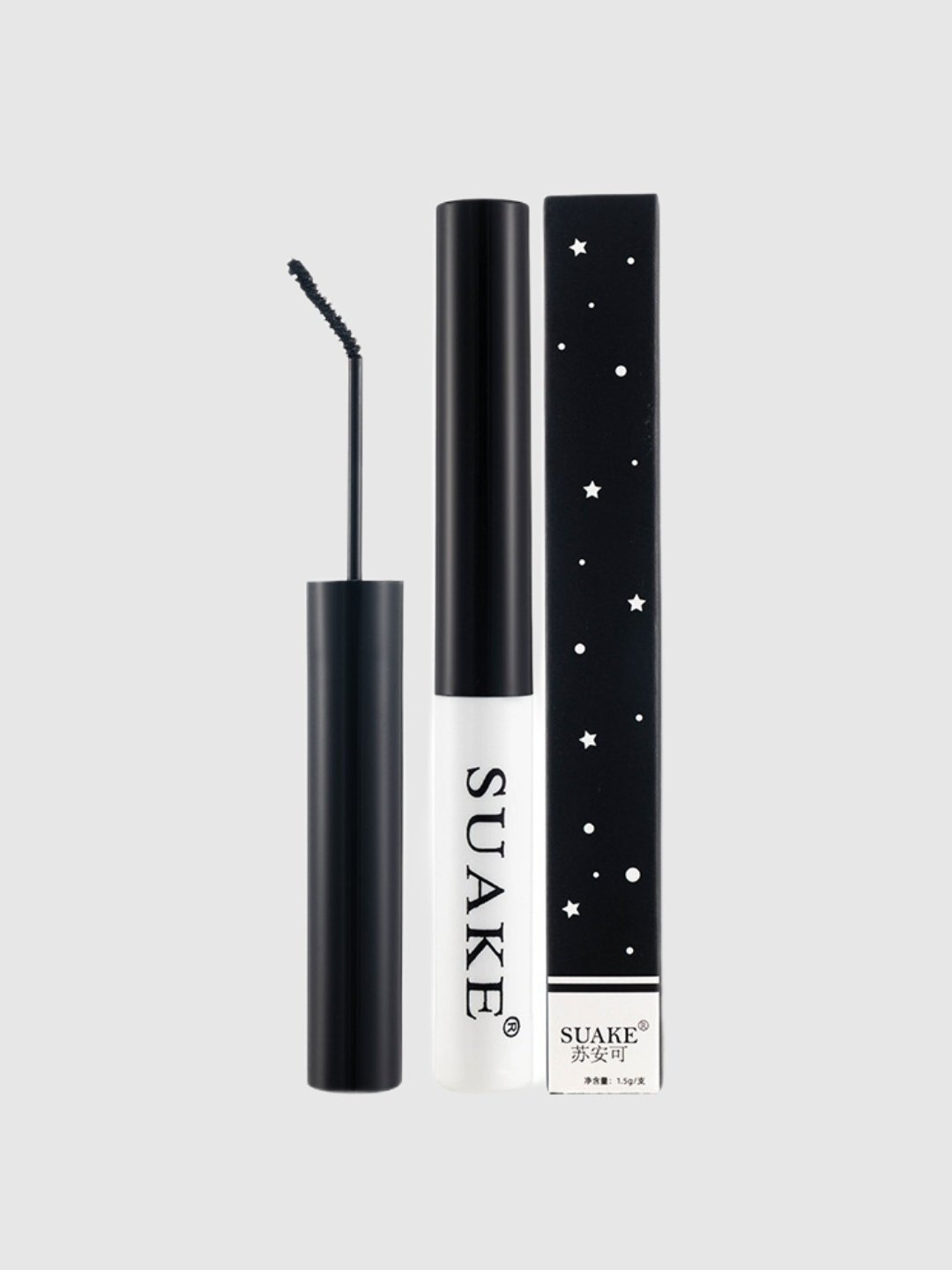 Тушь для ресниц "Suake", водостойкая, коричневая, удлиняющая