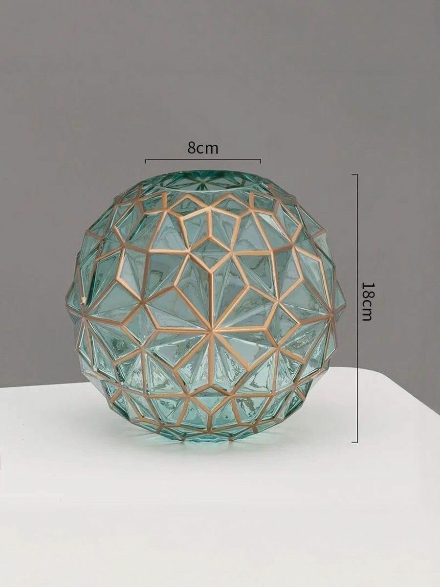 Ваза стеклянная интерьерная, размер 18*18*18см, интерьерная, настольная — фото 1