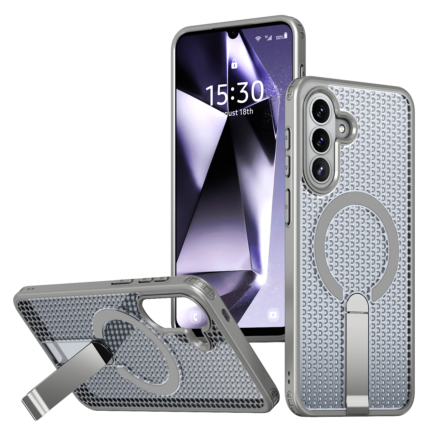 Чехол Для Samsung Galaxy A37 / Самсунг Галакси A36, soft touch, чехол-кардиомонитор, защита камеры, ударопрочный, встроенная подставка, усиленные углы, Samsung, Samsung Galaxy A37, Samsung Galaxy A36,