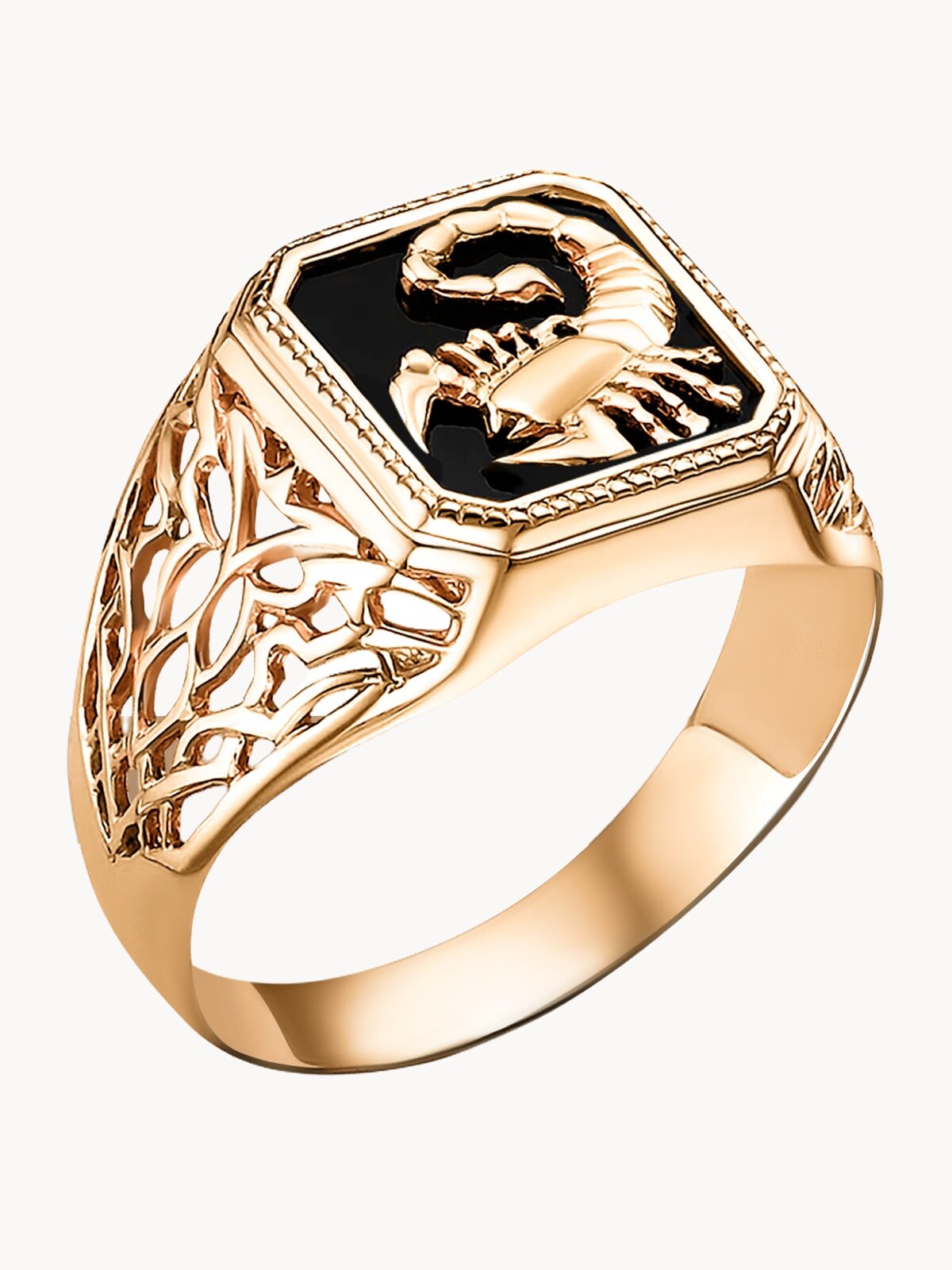 Печатка МЕКАТО, размер 19, черный, золотой