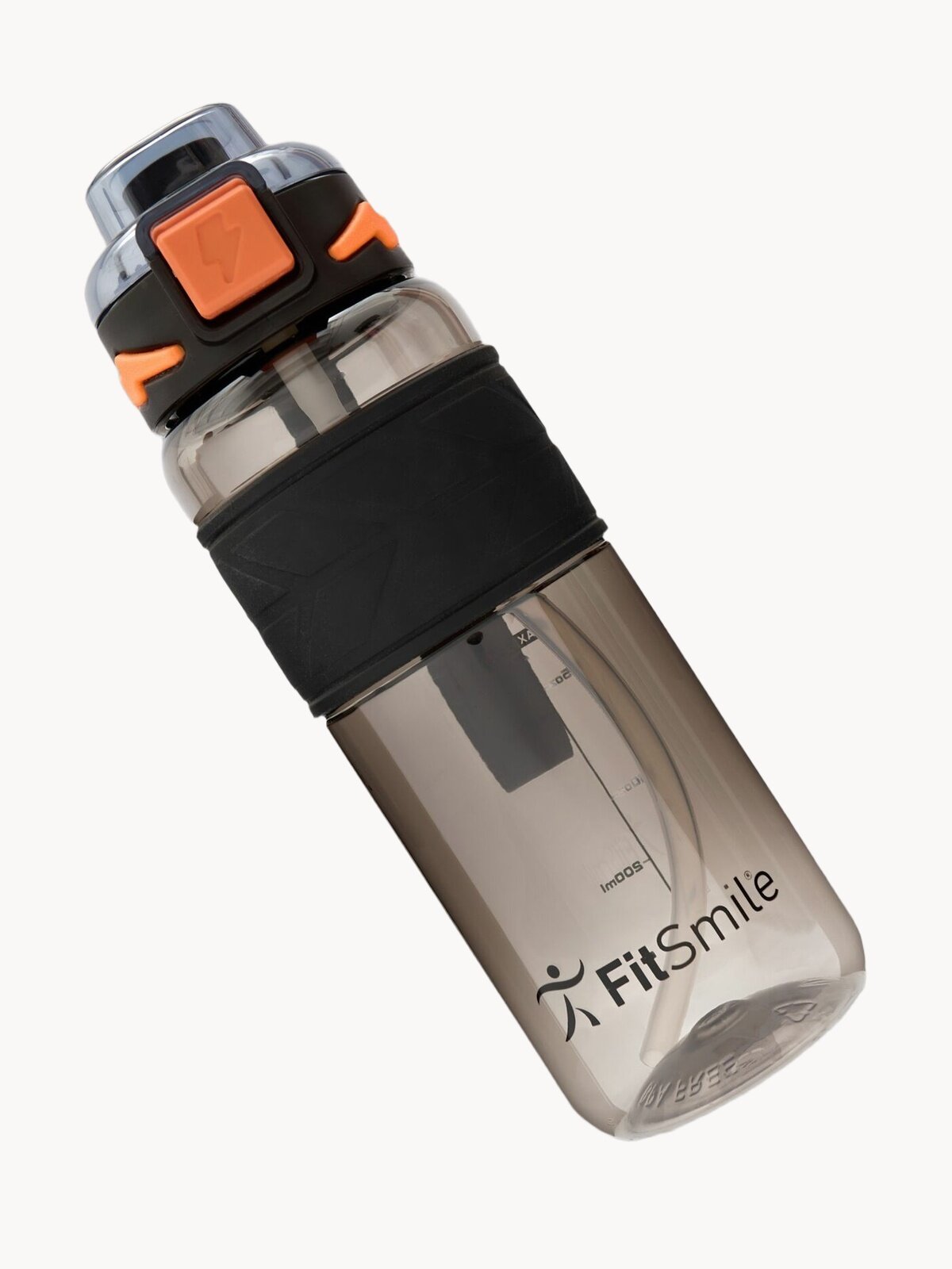 Бутылка для воды FitSmile, спортивная, 750мл, чёрная/оранжевая