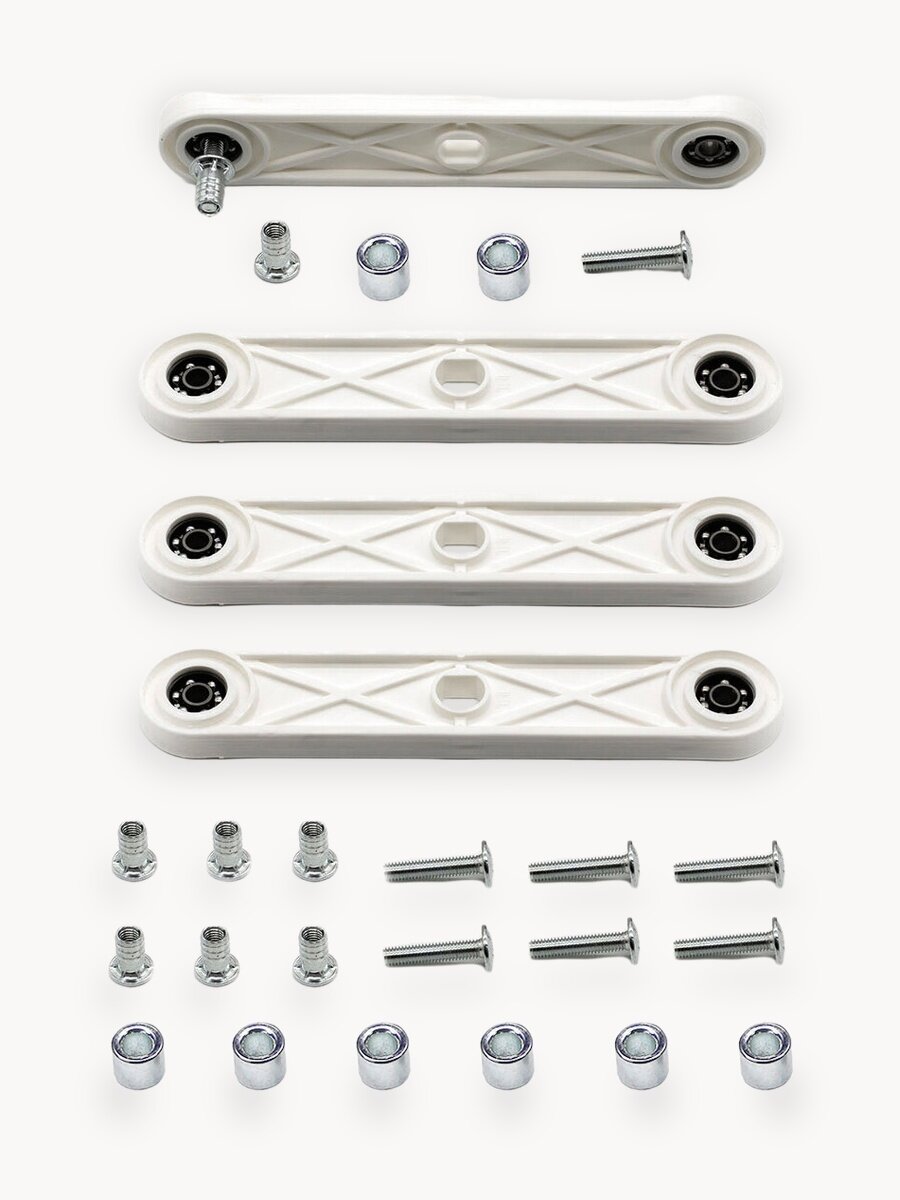 Универсальный маятниковый механизм для детской кроватки втулки металлические бочонки, винты 50 мм белый