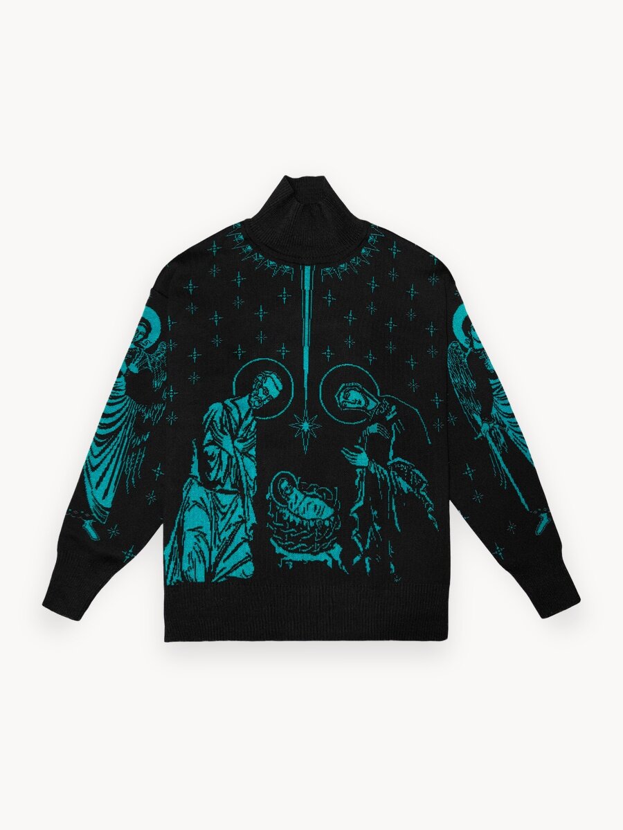 Свитер Антон Лисин Рождество, размер L/XL, , бирюзовый