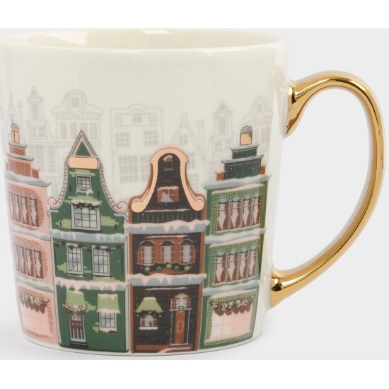 Кружка Anna Lafarg Town Дома 500 мл фарфор бело-золотистый (ANLAF-EL2201-5)