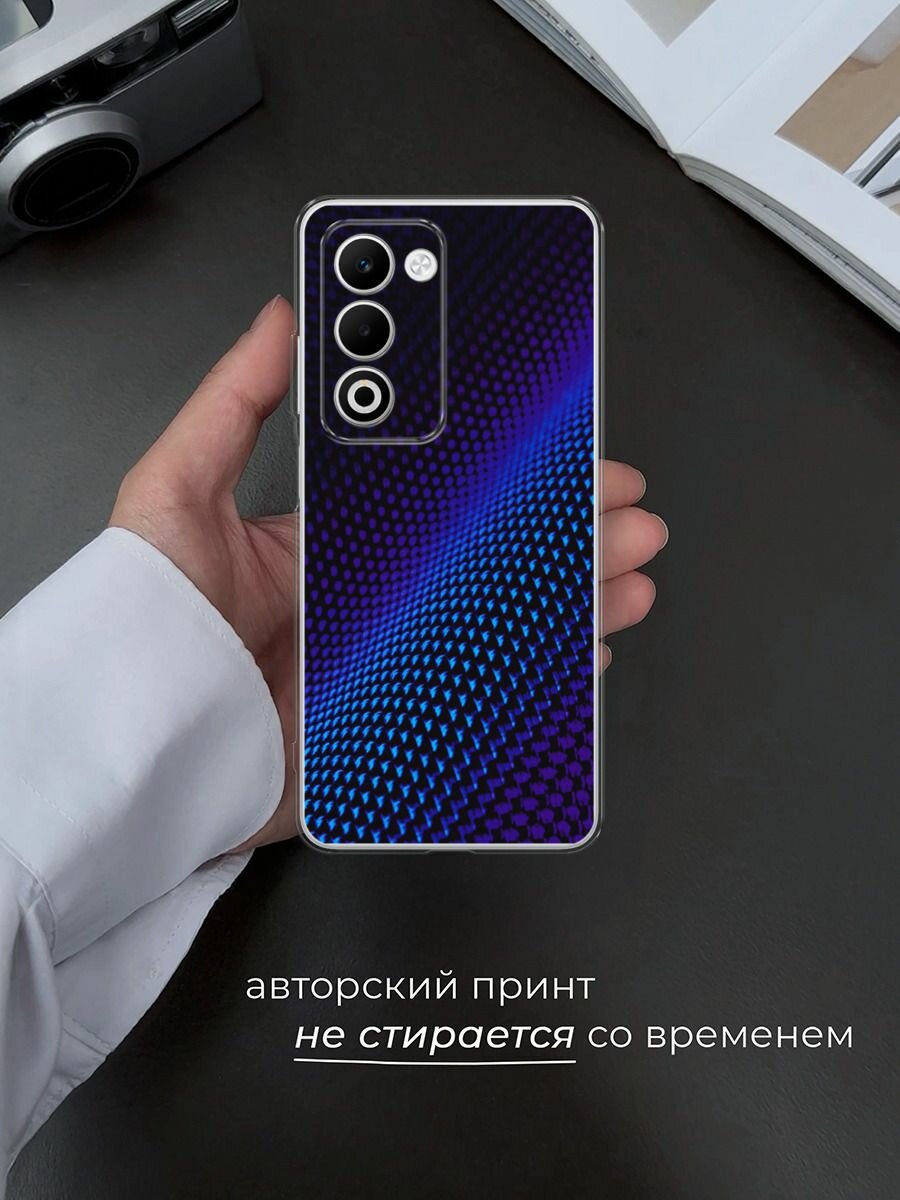 Чехол на Oppo A5 (2025) Global/A5i Pro / Оппо A5 (2025) Глобал/A5i Про с принтом "Синий карбон" — фото 1