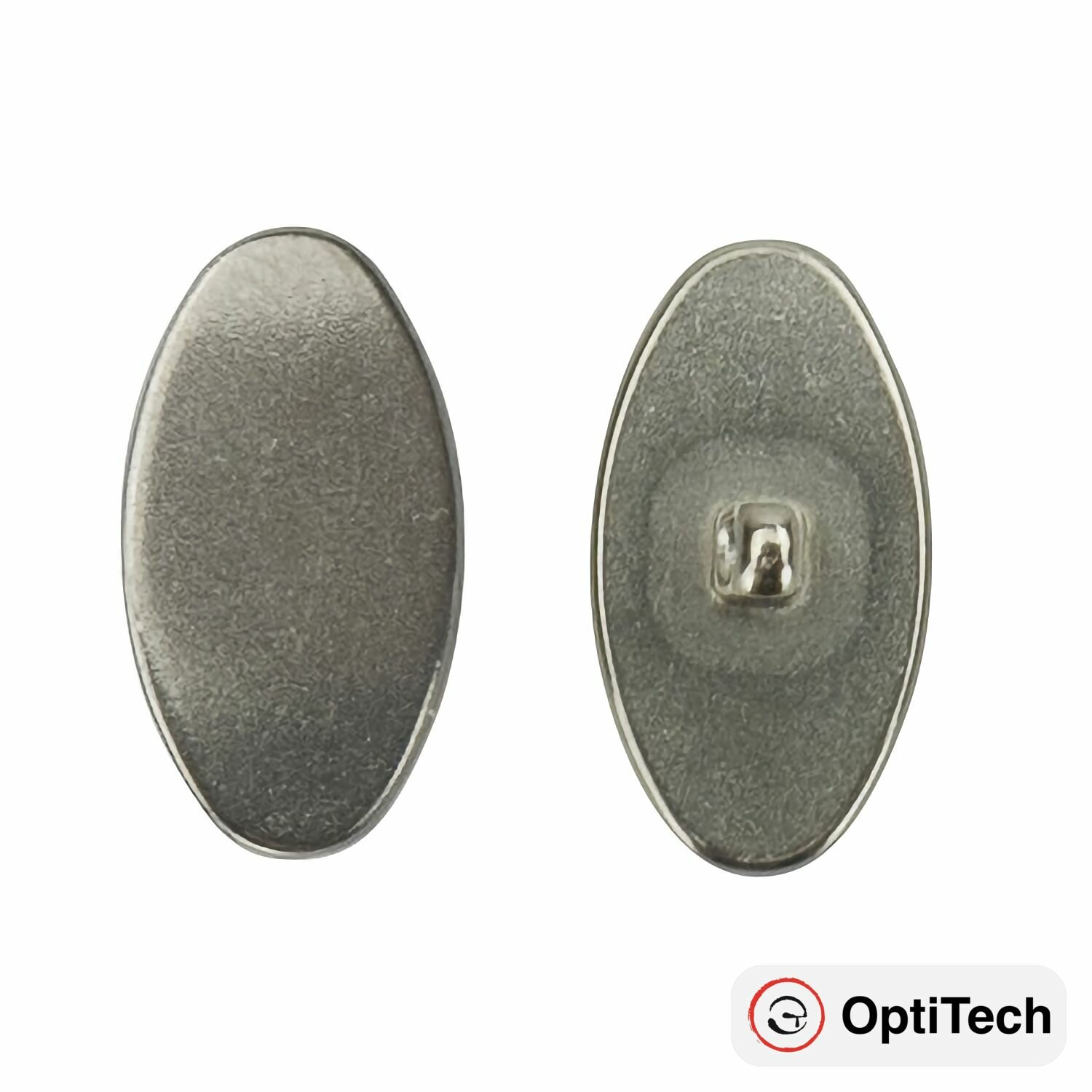 Носовые упоры OptiTech для очков, повышенной комфортности, титановый сплав, гипоаллергенные, овальные, крепление "под винт", 13 мм, 2 шт.