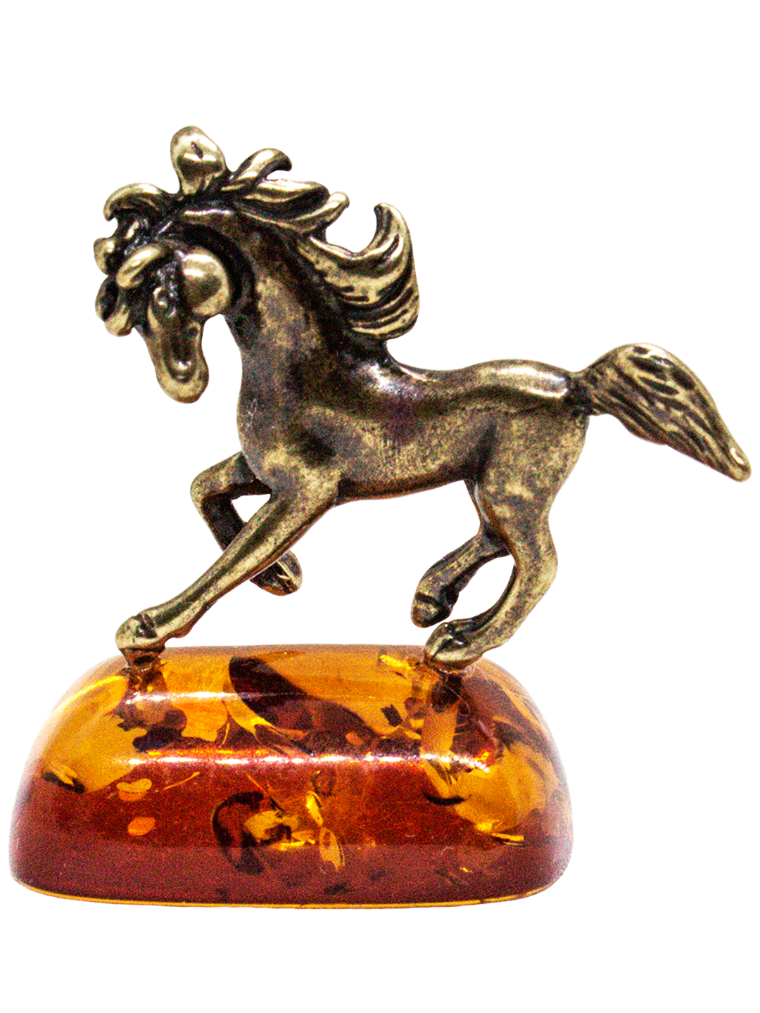 Сувенирная статуэтка с янтарем Лошадь символ года знак зодиака