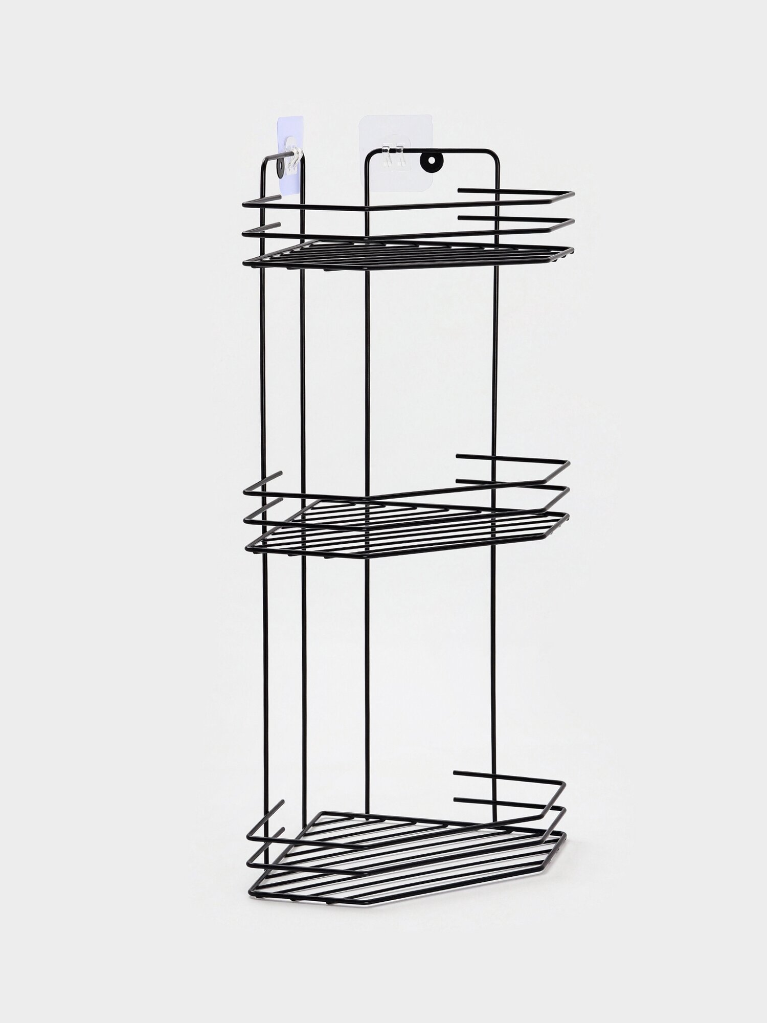 Полка для ванной угловая 3-х ярусная 205*205*52 см цвет черный