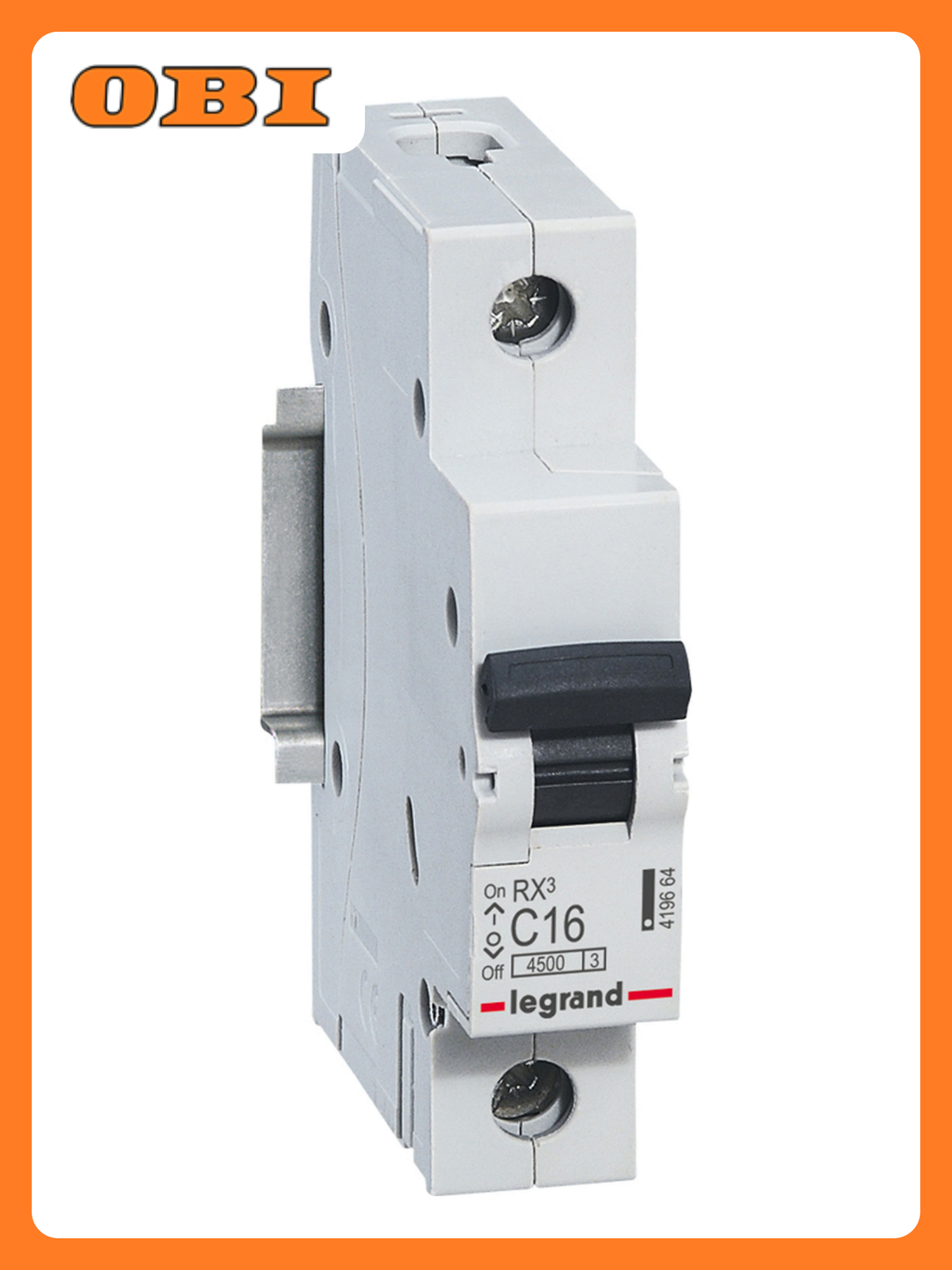 Автоматический выключатель Legrand RX3 1P C16А IP20 монтаж на DIN-рейку