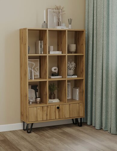 Изображение товара Стеллаж Volodin&Co, ЛДСП, для книг и игрушек, откидная секция, дуб вотан