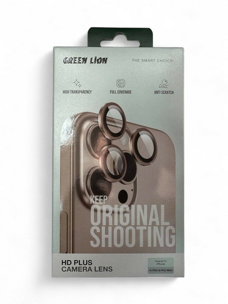 Защитное стекло, на камеру, синий, для Apple iPhone 16pro/16 pro max Green Lion Desert Titanium — фото 1