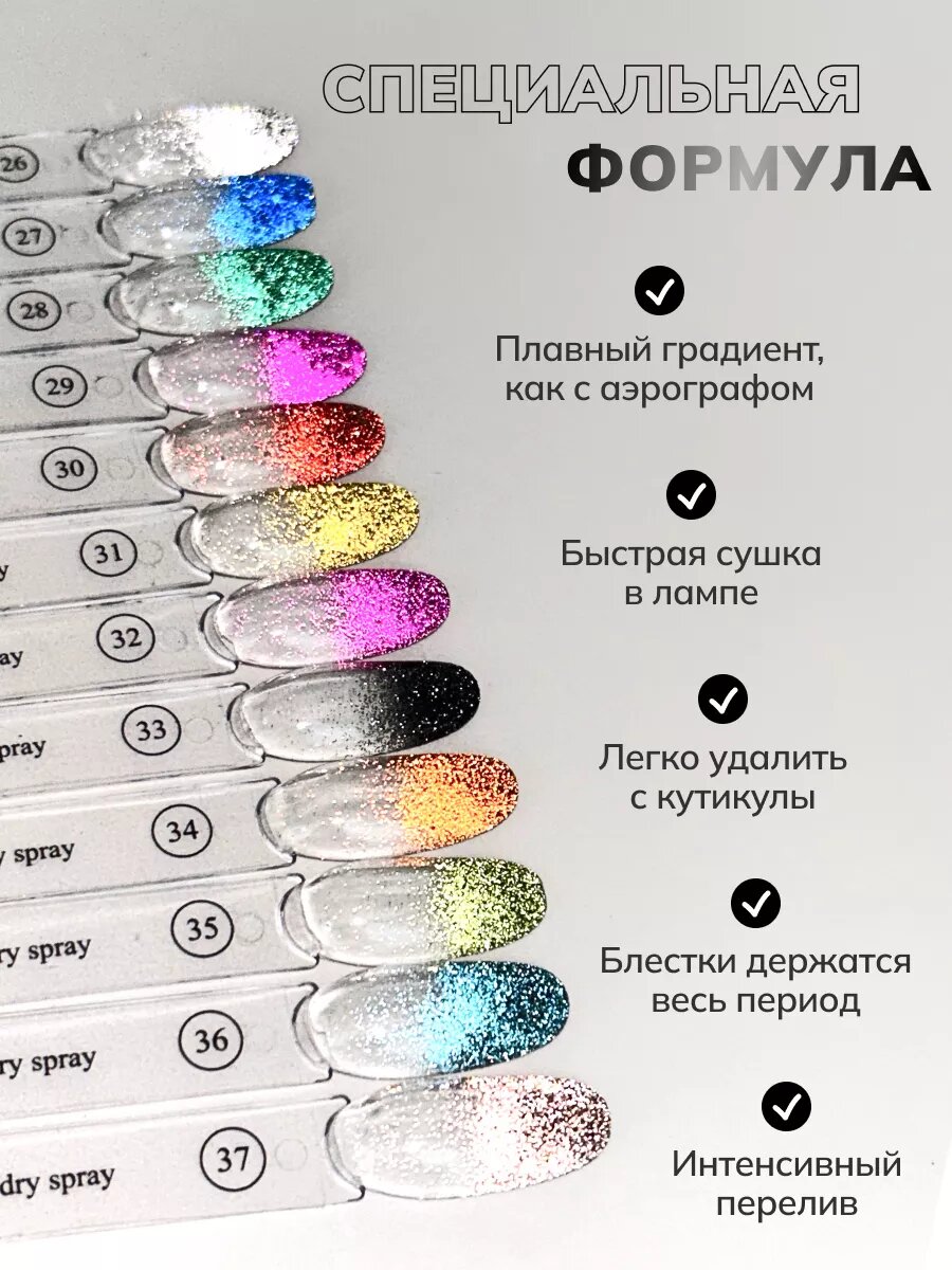 Сухой спрей для градиента светоотражающий 28 — фото 1