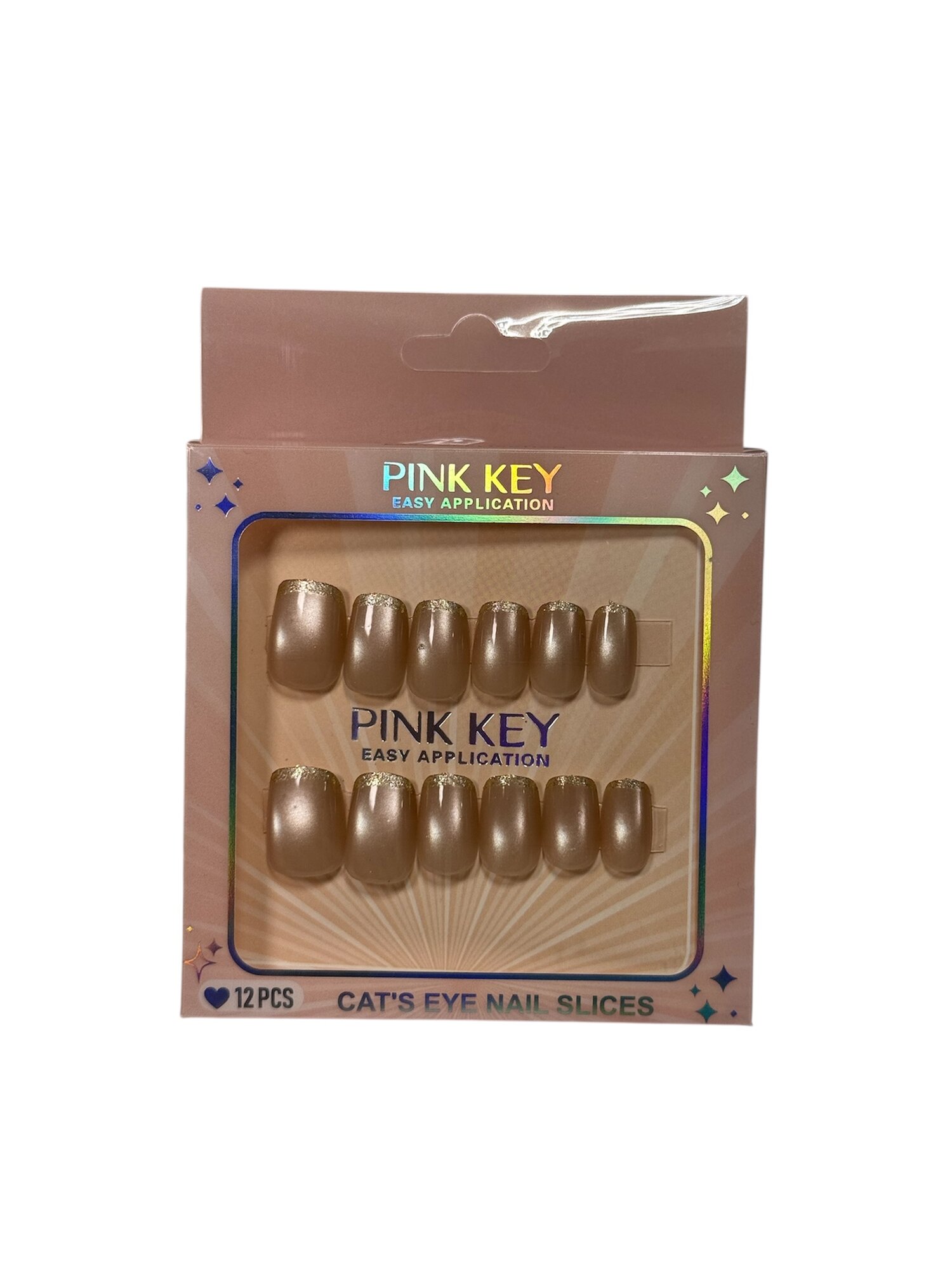 Накладные ногти Qizlar uchun, ABS-пластик, натуральные типсы, клей в комплекте, 12 штук