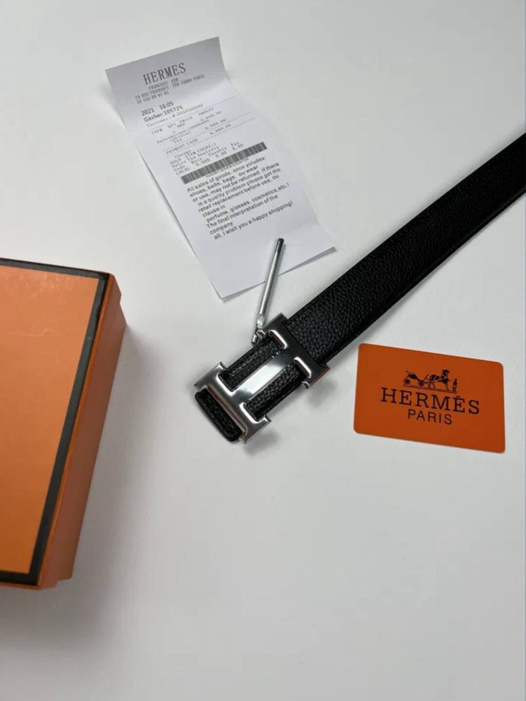 Ремень Hermes для взрослых и детей, размер 115, белый — фото 1