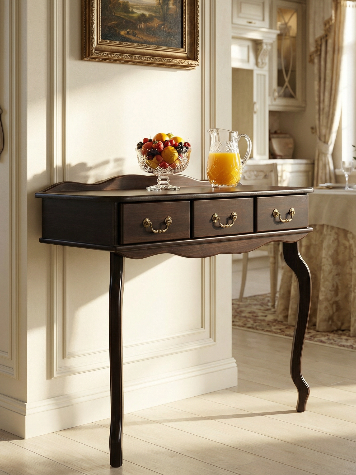 Консоль IFERS в прихожую, спальню Берже 6 с ящиками цвет темно-коричневый — фото 1