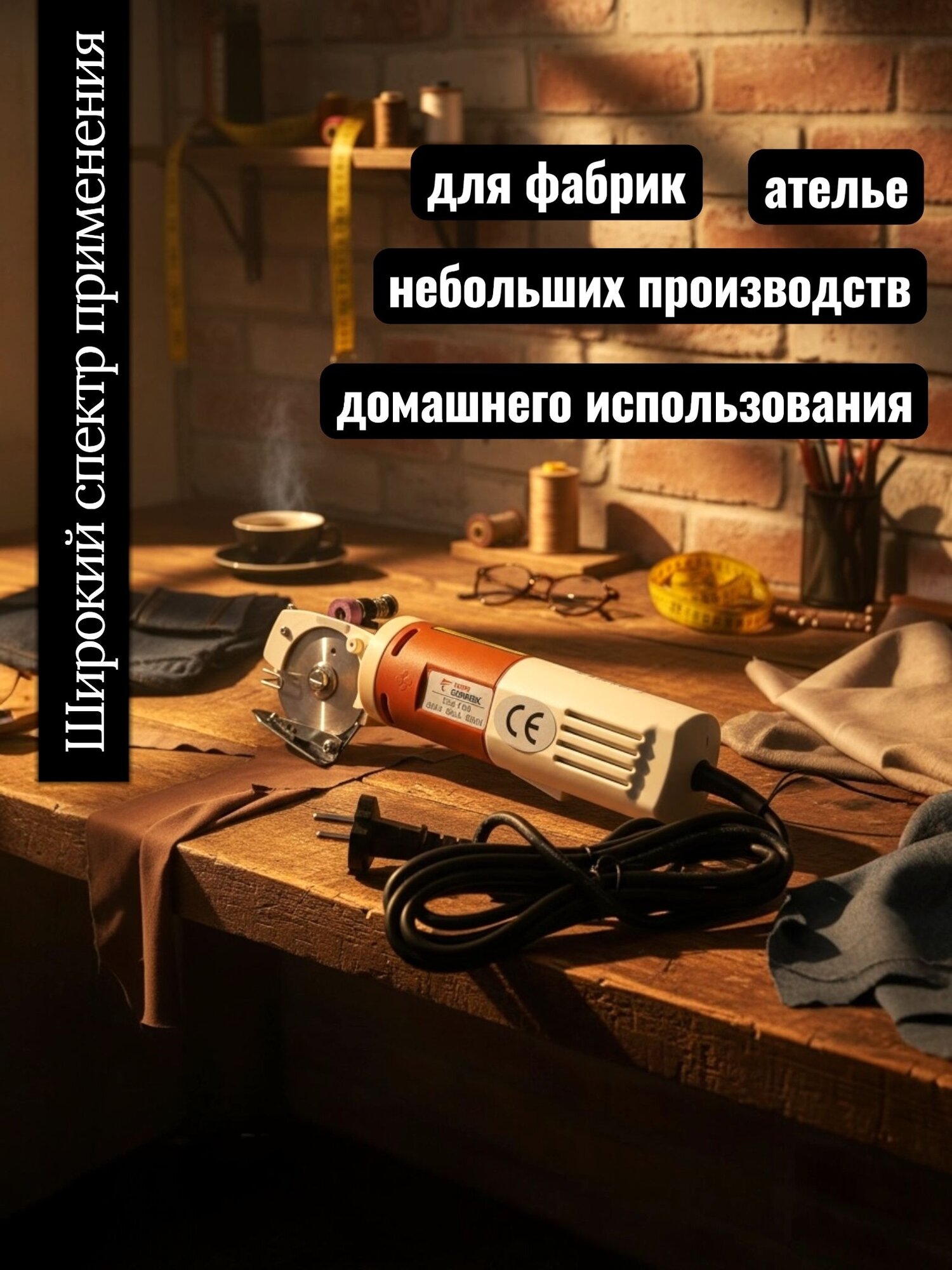 Дисковый раскройный электрический нож для ткани — фото 1