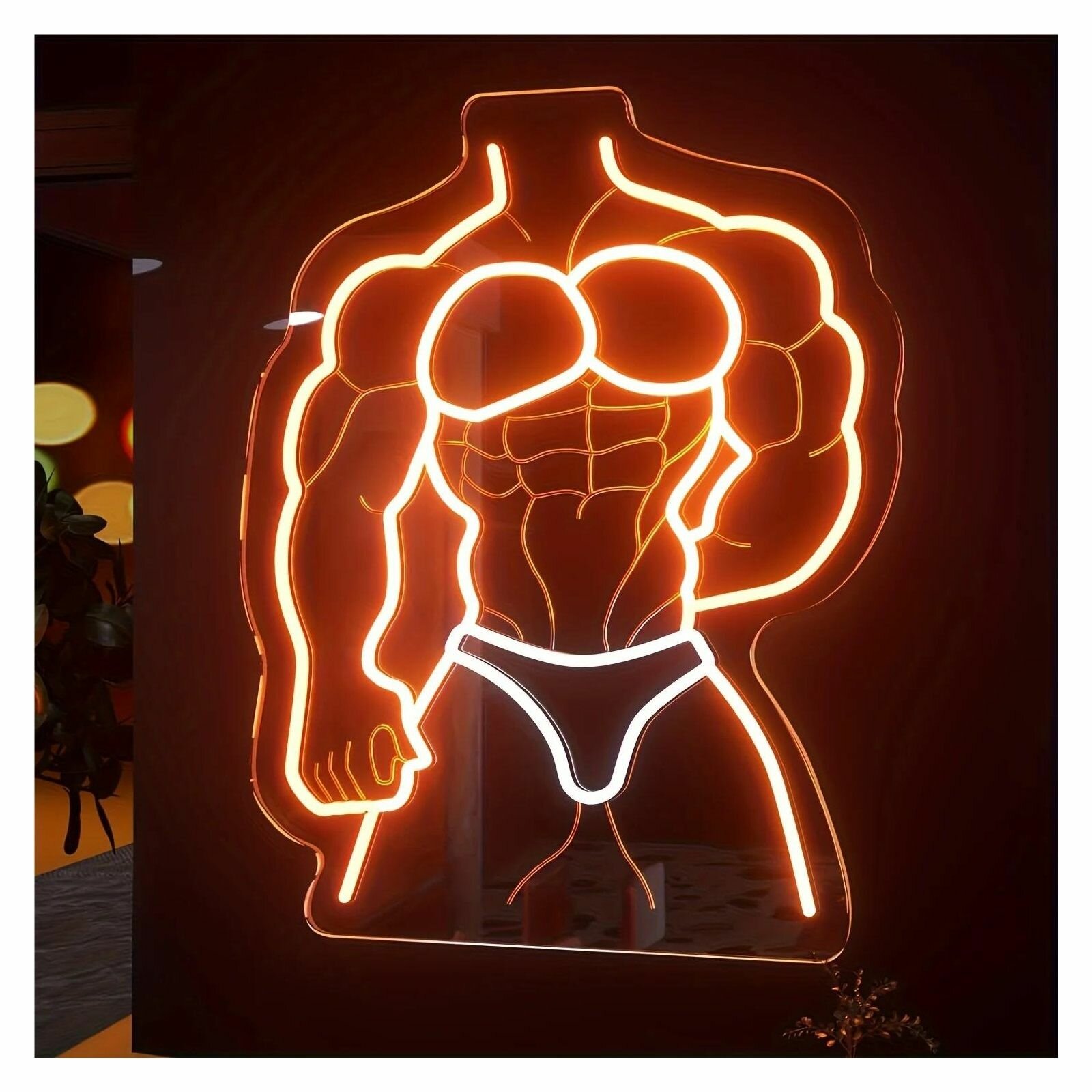 Muscle Man Неоновая Вывеска С Питанием От USB С Регулируемой Яркостью 27см 34см