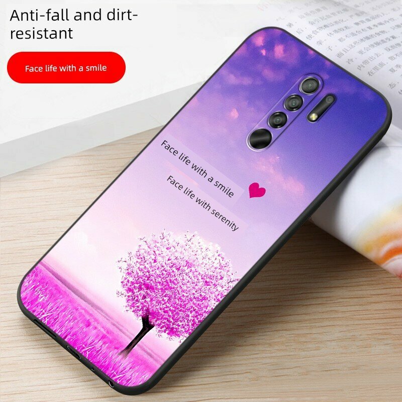 Чехол для Redmi 9 - Дизайн 'Улыбка Жизни', Мягкий Ударопрочный Чехол с Полной Краевой Защитой для M2004J19C