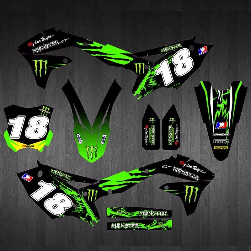 Использование графических пакетов Kawasaki 16-18 KXF450 2016 2017 2018 наклейка для мотоциклов