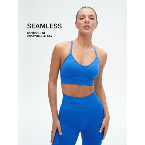 фото Топ спортивный rank seamless bra low, размер s, синий