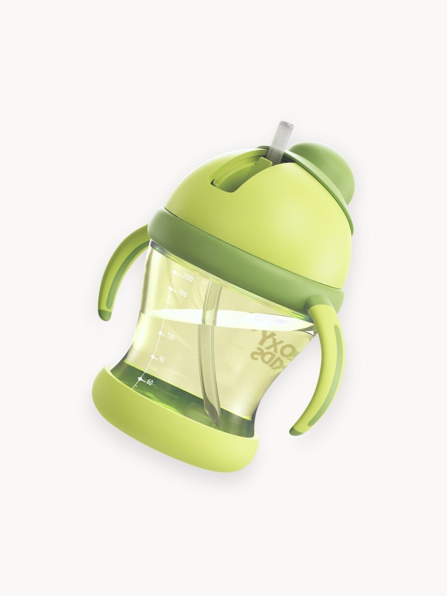 Поильник-непроливайка ROXY-KIDS с трубочкой 200 мл, цвет лайм