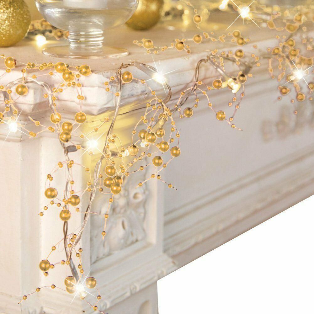 Светодиодная гирлянда с ягодами, золотая, 30 LED, 3 м