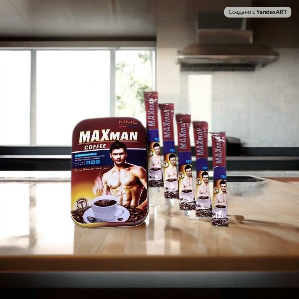 MAXman coffee (кофеин, растительные афродизиаки) средство для повышения эрекции 8 пакетика по 12 гр