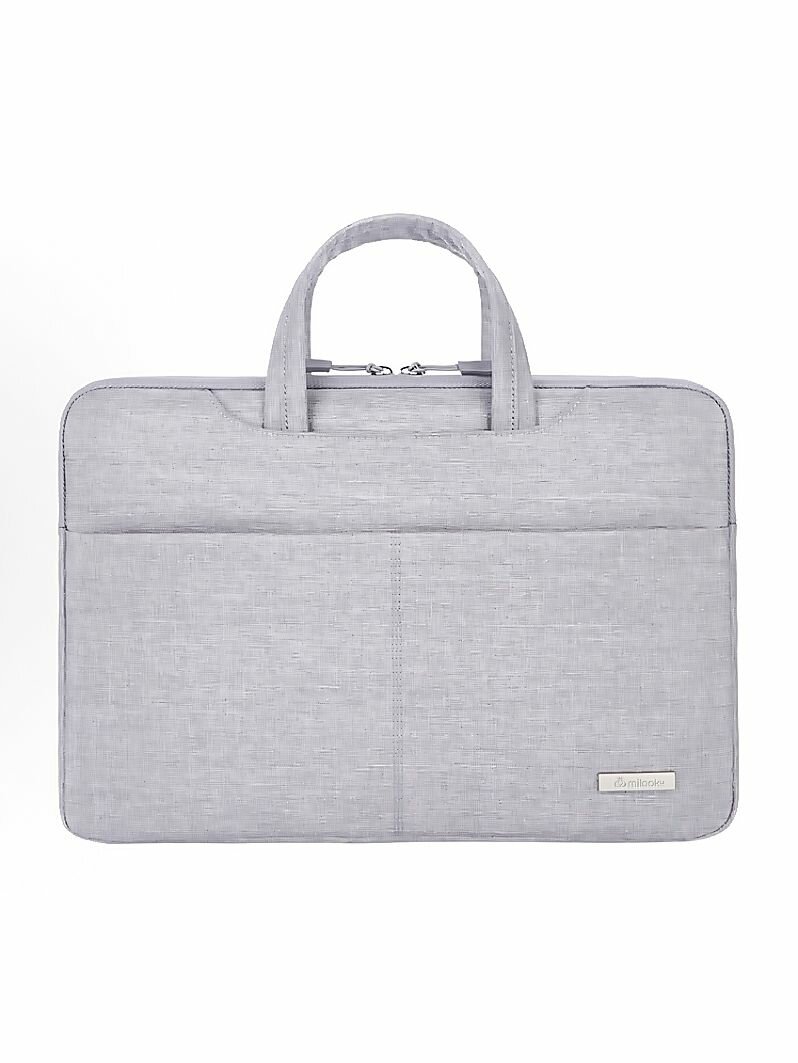 Сумка Milooky, для ноутбука, полиэстер, внешнее отделение, плечевой ремень, сине-серый