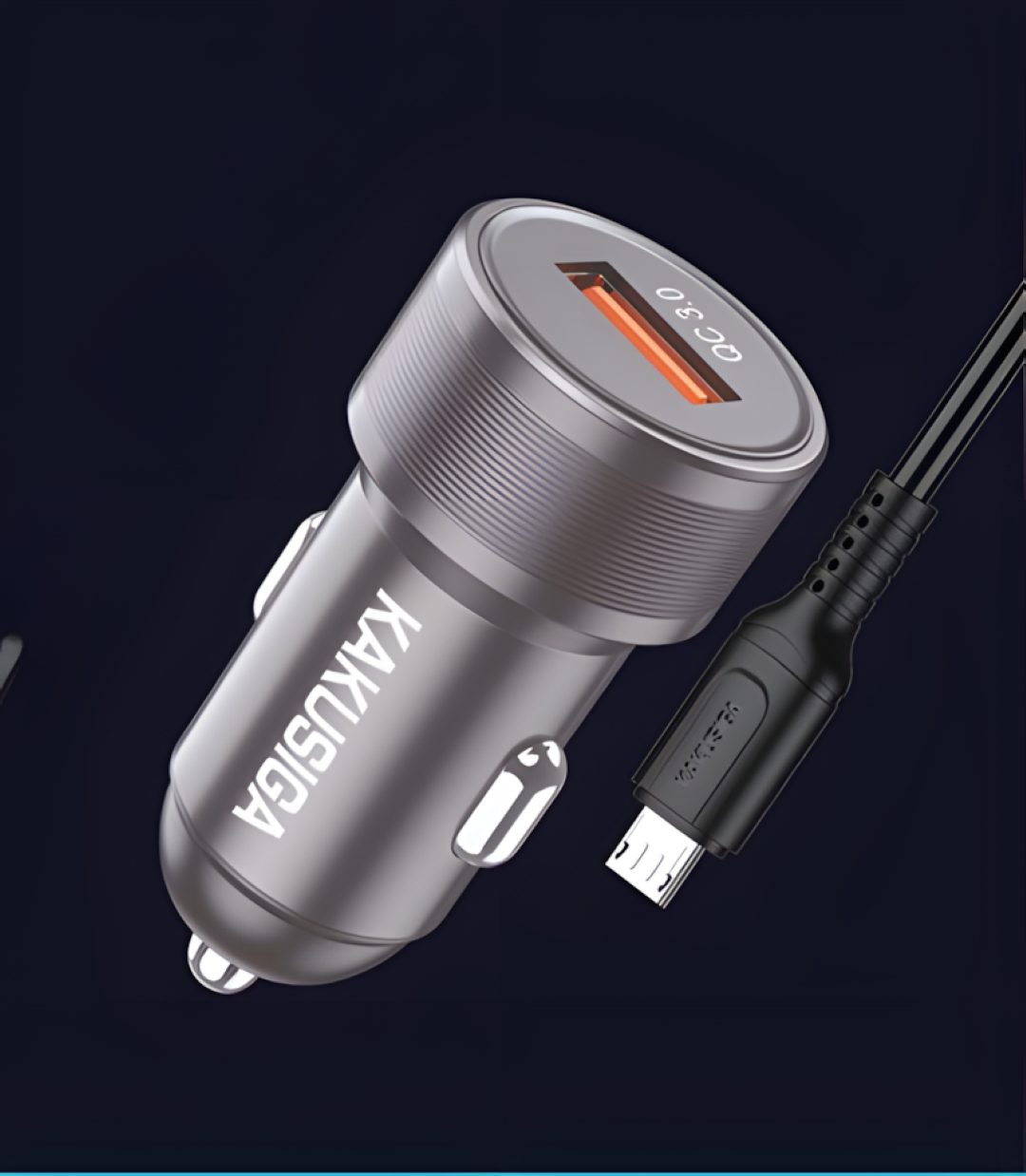 Автомобильное зарядное устройство KAKUSIGA KSC-1052 V8, 2 USB, серое, для автоприкуривателя