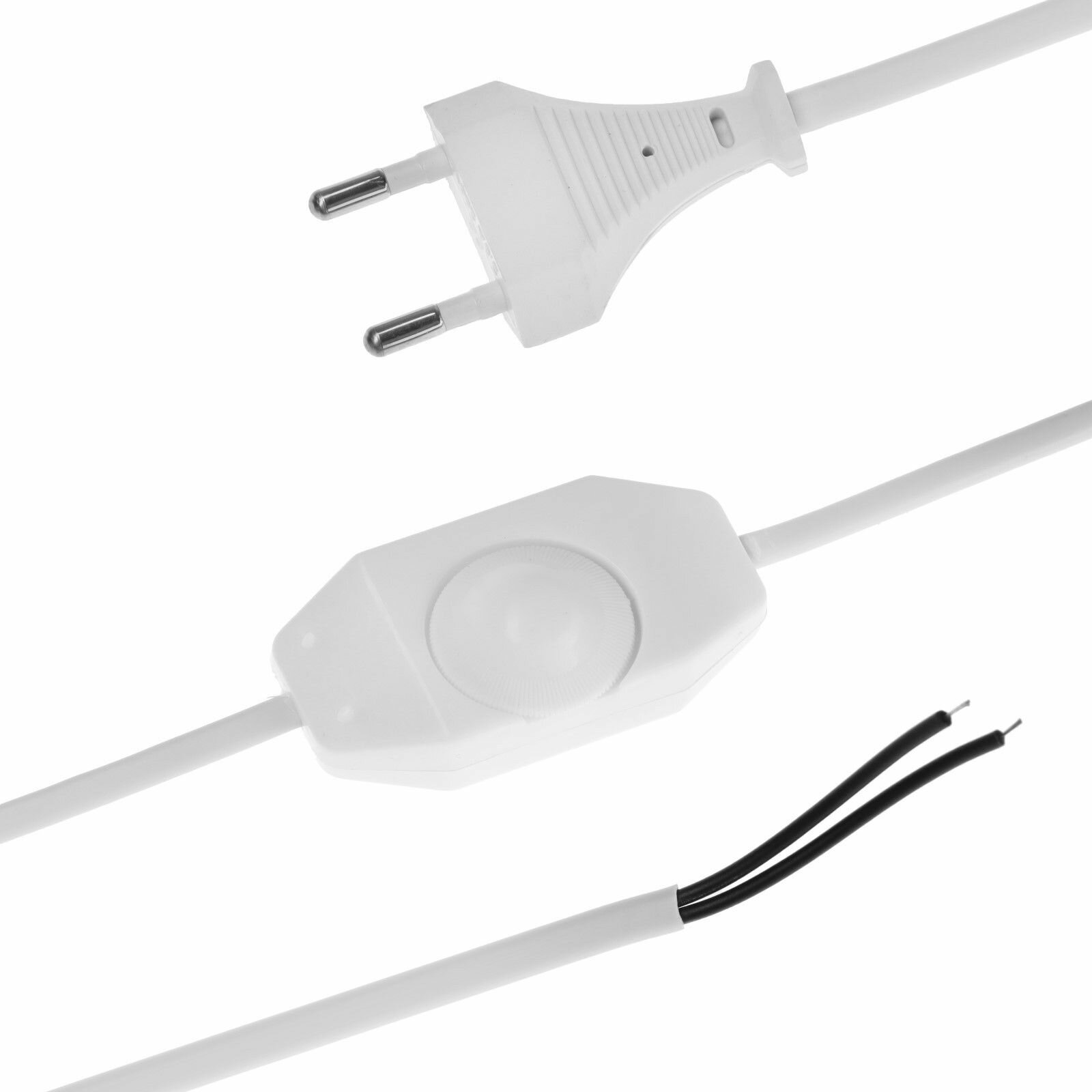 Шнур сетевой с диммером для бра 100 Вт 15 м белый