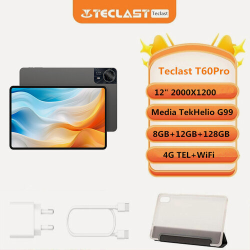 Изображение товара Teclast T60Pro G99 MTK8781, 11.97"IPS 2000x1200 8 ГБ/128 ГБ, серый