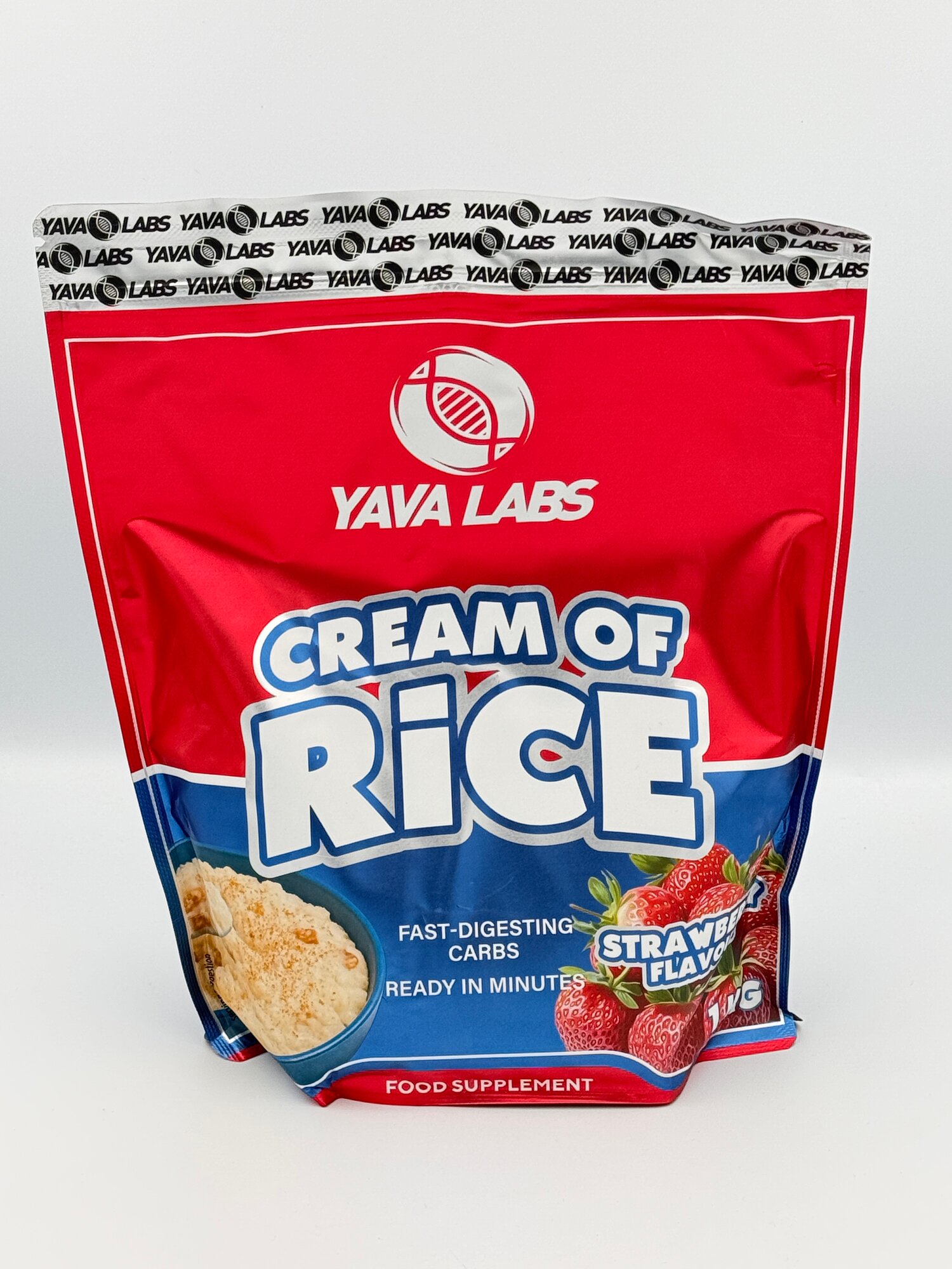Yava Labs Rice of cream 1kg вку Клубника, рисовый крем углеводы