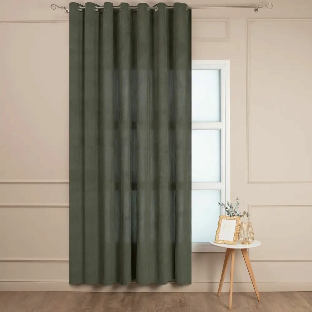 Штора на люверсах 200x280 см цвет зеленый